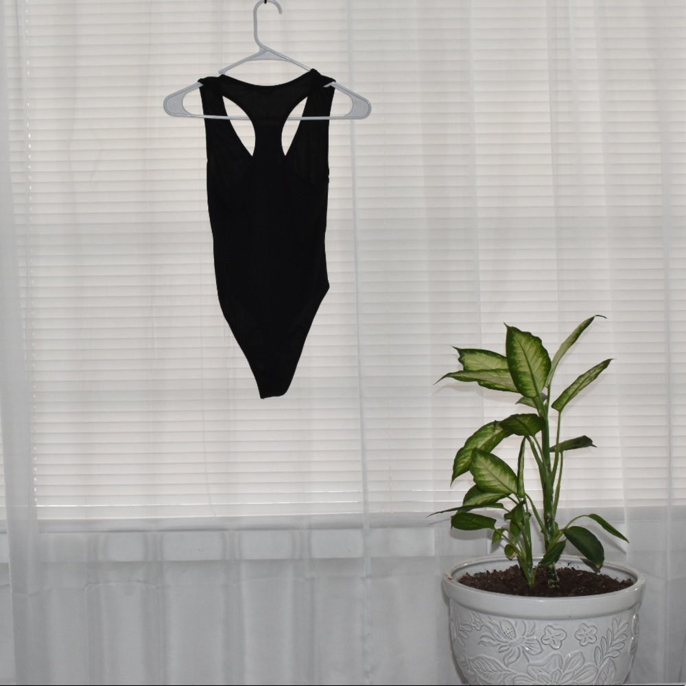 Racerback Ribbed Sleeveless Bodysuit